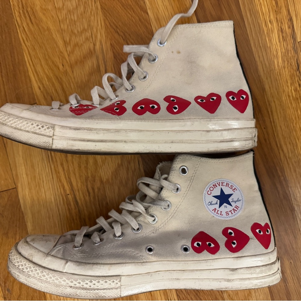 Converse All Star High-Tops with Red Heart Accents